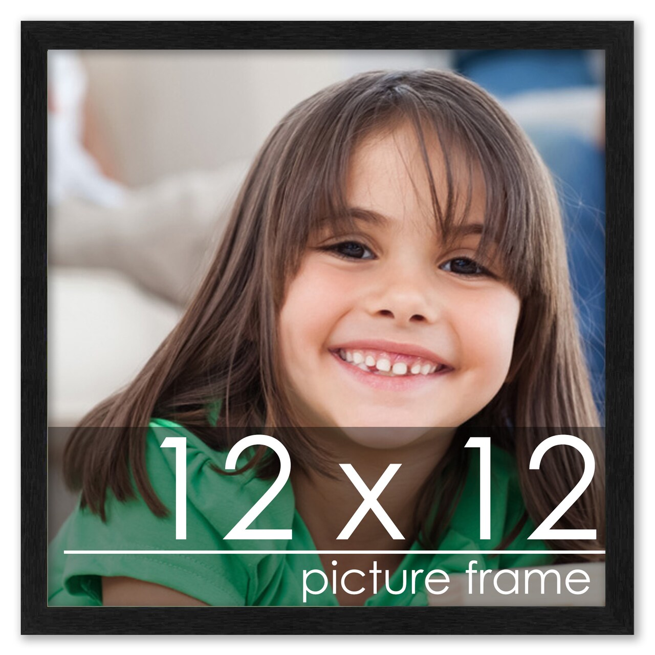 Square Classic Modern Grey Picture Frame - UV Acrylic, Foam Board Backing, Hanging Hardware